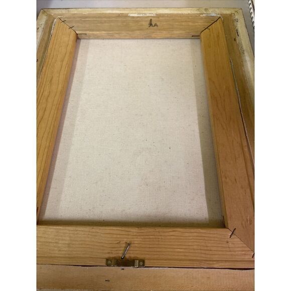 Signed Vintage Asian Painting - Japanese Geisha Pink Floral Garden - Framed - Picture 10 of 11